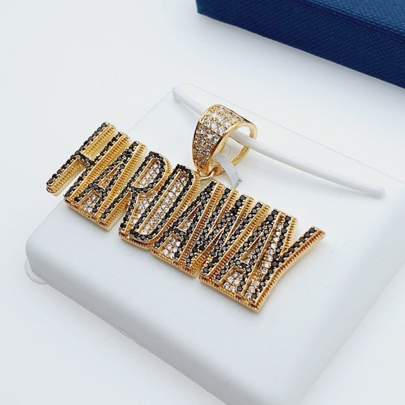 - "14K Gold Plated Cubic Zircon Pendant, EVBRS546 - Picture 7 of 10